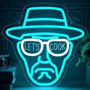 Lets Cook Neon Sign Walter White Breaking Bad Night Light Room Wall Decoration